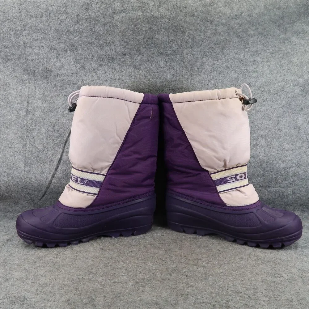 Sorel Shoes Kids 6 Boot Winter Snow Cub Purple Pull On Lined Warm Active Outdoor